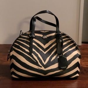 Authentic Coach Zebra dome satchel